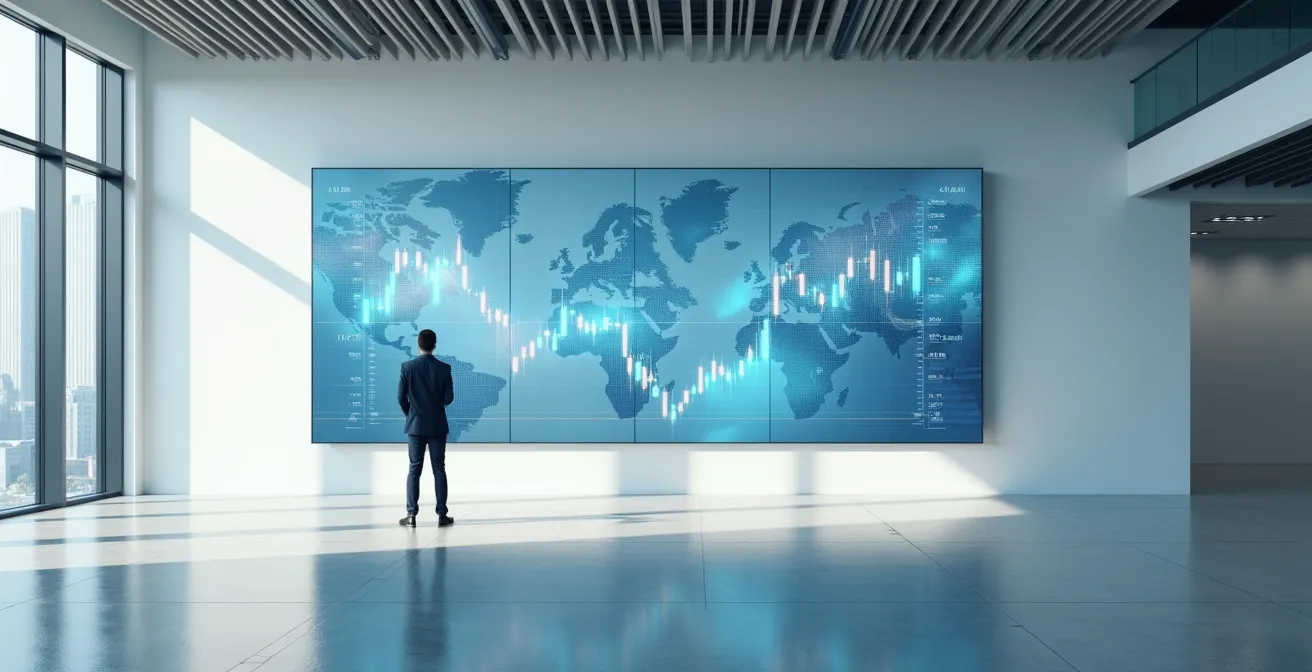 Financial dashboard showing relationship between bond yields and real estate cap rates