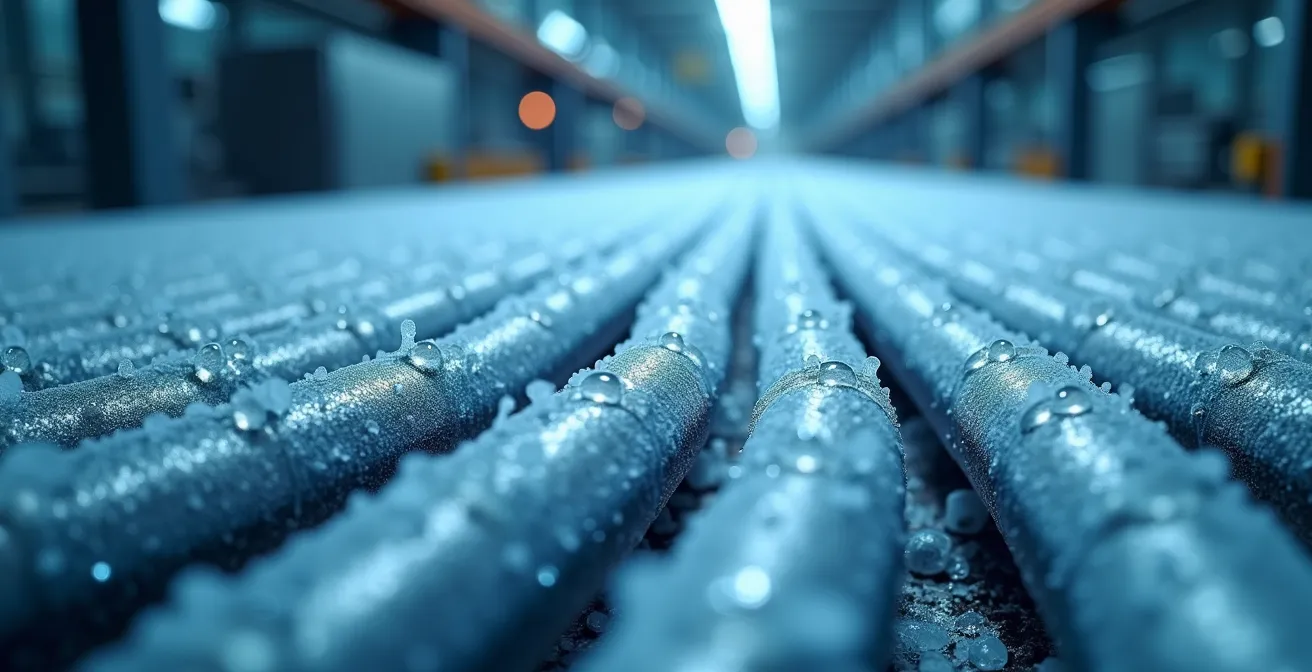 High-tech cold storage facility interior with advanced cooling systems