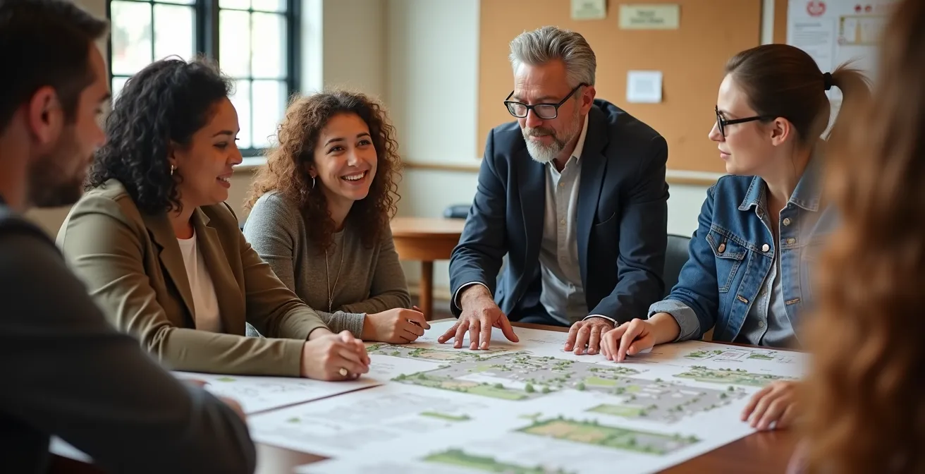 Community members and developer in collaborative planning session