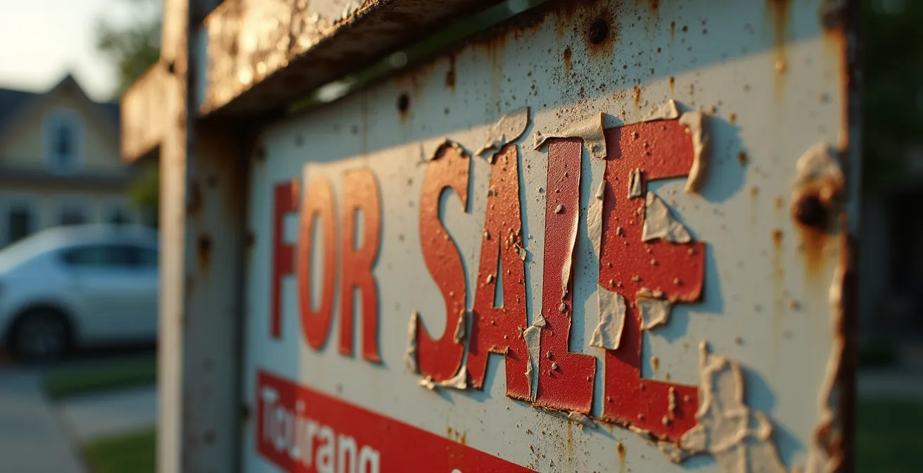 Visual timeline showing property listing progression with price drops and market signals