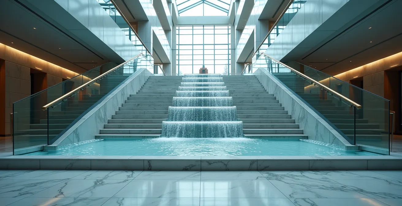 Abstract visualization of cascading investment returns through multiple tiers