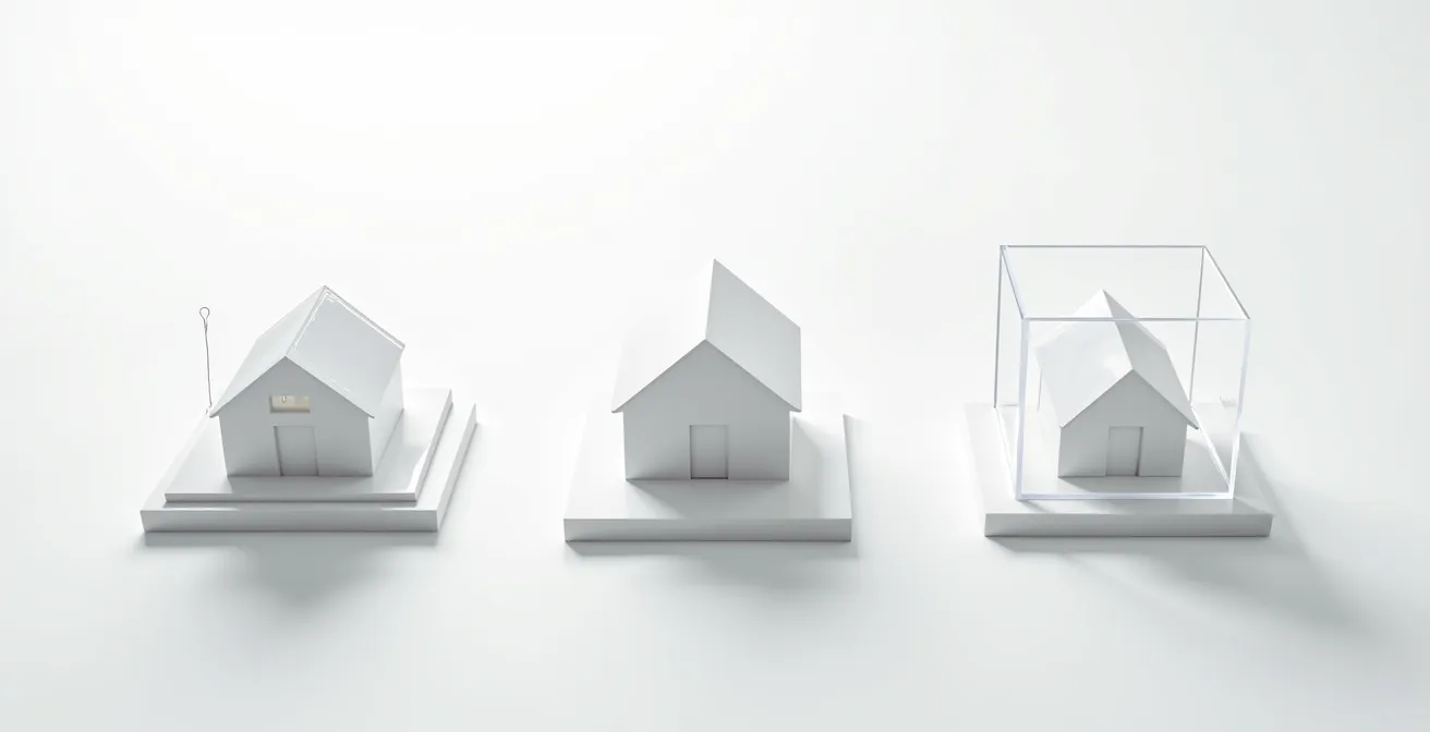 Visual representation of property transfer process from personal ownership to LLC via land trust