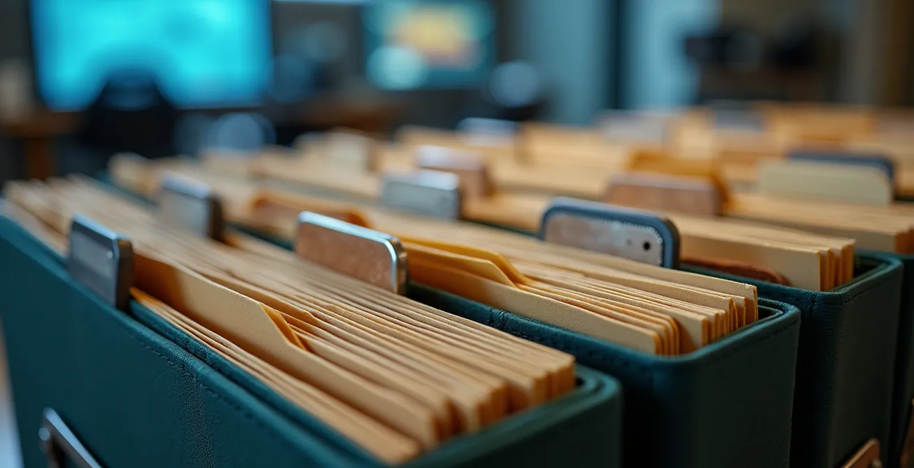 Meticulously organized digital and physical tax records system for real estate