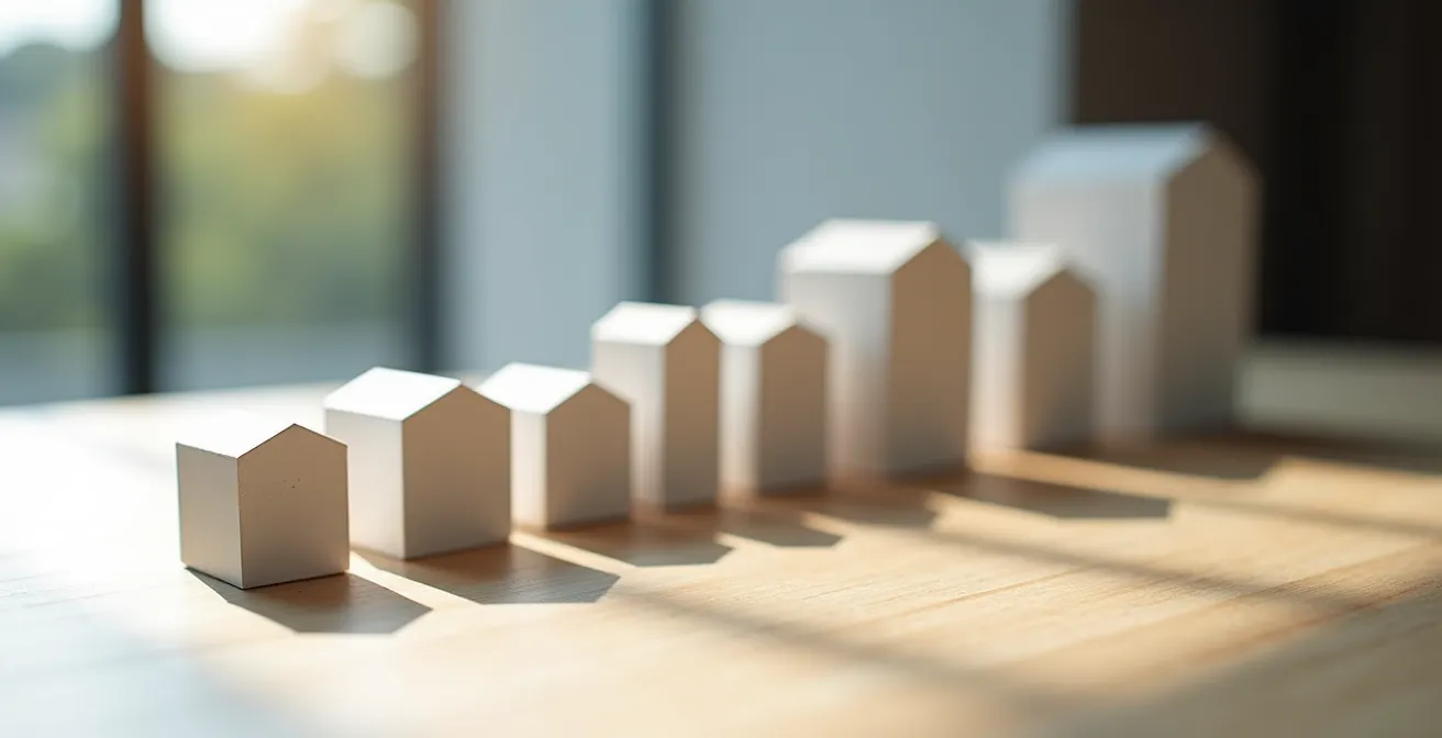 Visual representation of scaling from a duplex to multiple rental properties