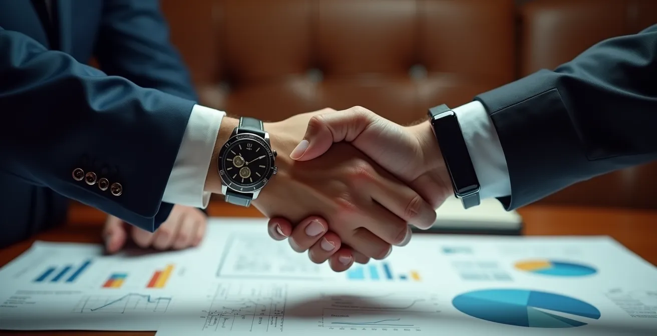 Professional handshake between property seller and buyer closing a creative financing deal